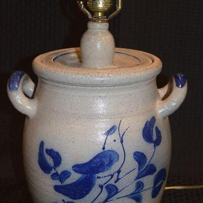 Ethan Allen Rowe salt glazed pottery lamp