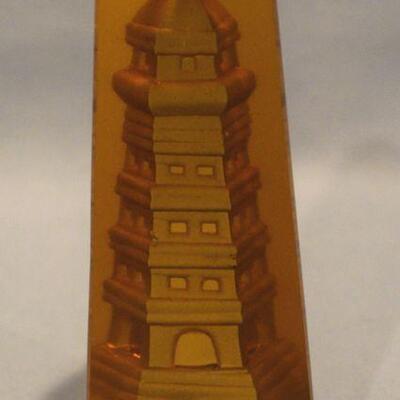 Amber glass obelisk