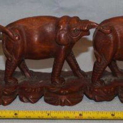 Carved Elephant family