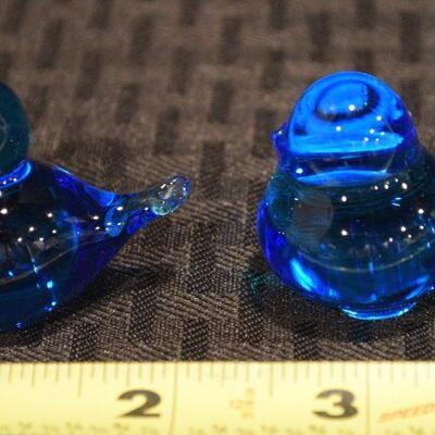 Blue birds of Happiness art glass