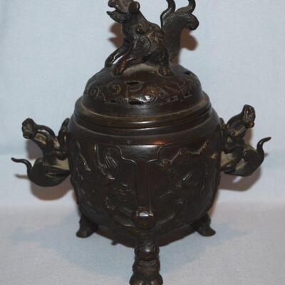 Bronze Foo Dog Lion incense burner censer