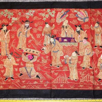 Chinese embroidered Deities panel