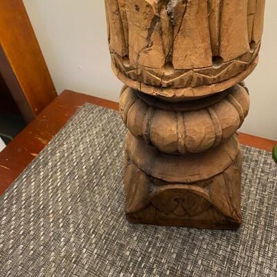 Hand Carved South African Table Lamps, Pair