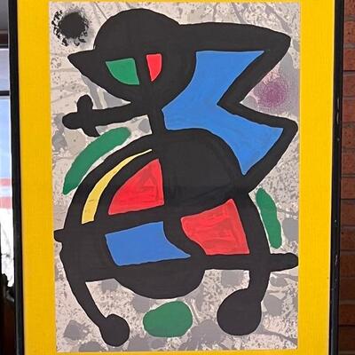 Joan Miro Lithograph in Color from Derriere le miroir measuring 14.5