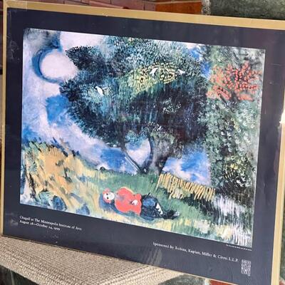 Chagall at the Minneapolis Institute of Arts Poster - August 28-October 24,1999. Sealed in plastic. Measures 30