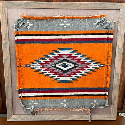 Framed Antique Piece of a Navajo Textile. The client's grandparents once lived in Bone Lake, WI near a Native American  reservation. Her...