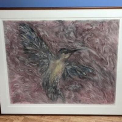 Large Hummingbird Painting by Solomon. There are some scratches on the frame. Measures 41â€ x 48â€.

Solomon is a Minnesota artist who...