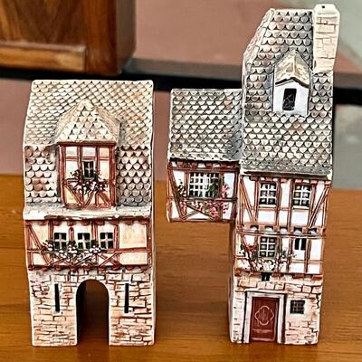 (2) Gault Miniature House Figurines, The tallest one measures 4.5