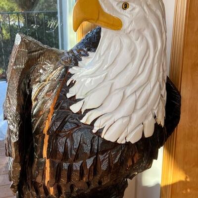 Amazing Five Foot Wood Carved Eagle! It's actually about 59