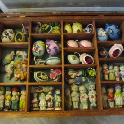 VINTAGE COLLECTIBLE PORCELAIN FIGURINES FROM JAPAN, HANDMADE & DECORATED AS WELL AS QUILLED EGGS IN STUNNING DETAIL. MANY TO CHOOSE FROM
