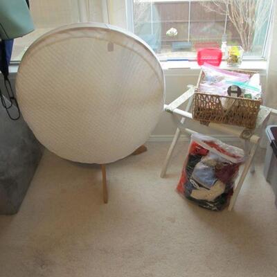 QUILTING RACK AND SUPPLIES