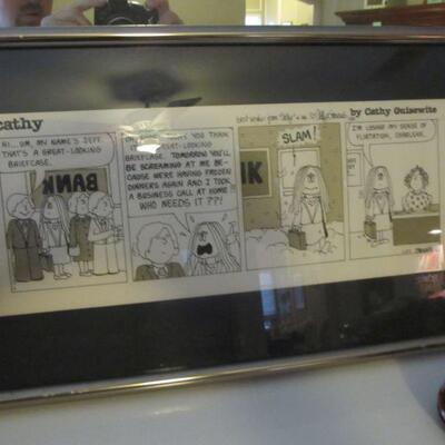 1984 ORIGINAL FRAMED ARTWORK OF "CATHY COMIC" BY ARTIST CATHY GUISEWITE