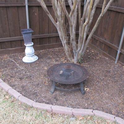 WROUGHT-IRON FIRE PIT & PLANT PEDESTAL 