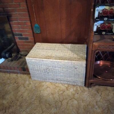 Old wicker toy chest