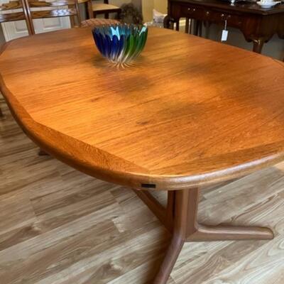 Teak Table with two leaves hidden inside