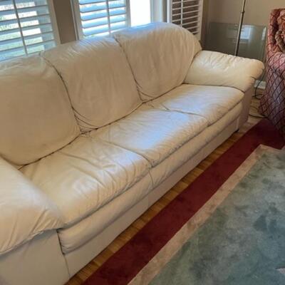 Cream-color leather sofa