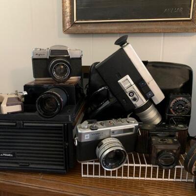 Vintage cameras- Kodak, canon, polaroid