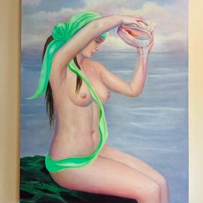Original painting Lady with Shell by K.Schofield
