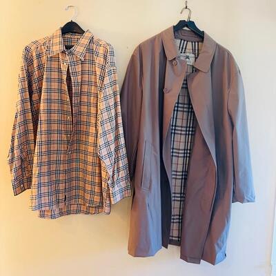 Burberry mens trench coat & shirt