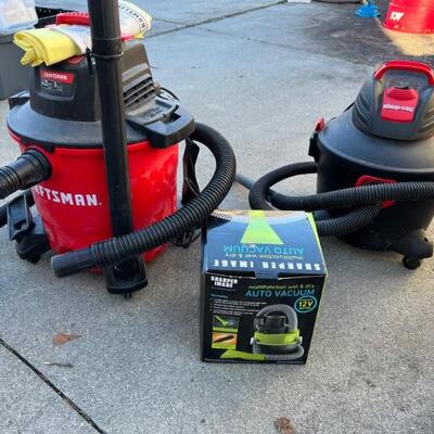Craftsman vac $40
Shopvac $20 SOLD
Car vac $5 SOLD