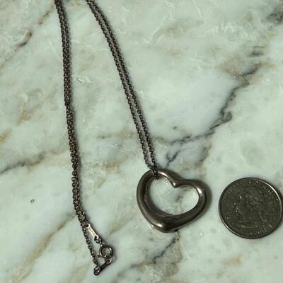 $225 Tiffany & Co Open Heart Necklace by Elsa Peretti