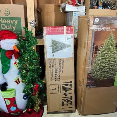 Snowman $20 SOLD
6.5â€™ lighted tree $75
7.5â€™ lighted tree $125