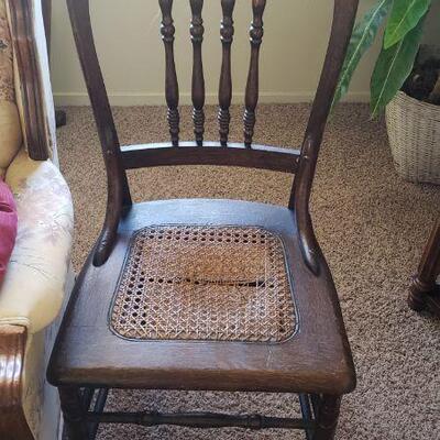 antique cane seat side chair