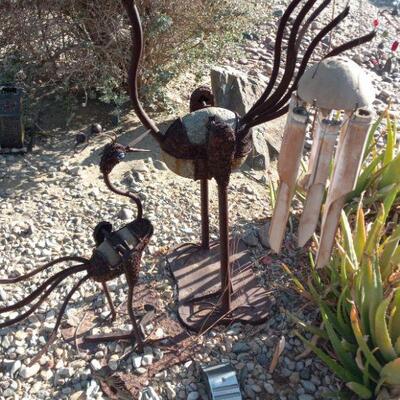 metal.garden birds