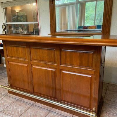 Beautiful bar with brass footrest in the front 