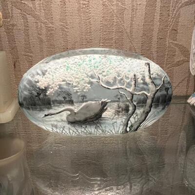A SUPERB RARE *DAUM NANCY* SWAN ON LAKE VASE An exquisite acid edged cameo glass vase with enameled detailing Made by Daum Nancy, c.1910...