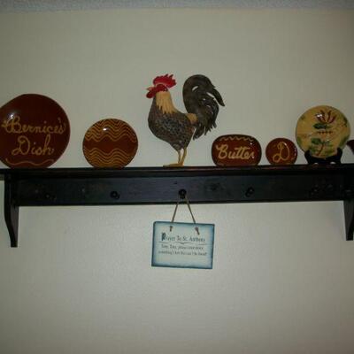 Collection of Redware Pottery ; Rooster