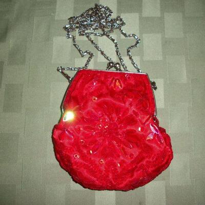 Red Beaded Purse