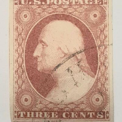 https://www.ebay.com/itm/115297943636	LAN3554 USA POSTAGE STAMP 1851-56 USED  3 CENTS GEORGE WASHINGTON SCOTT #11    				Auction...