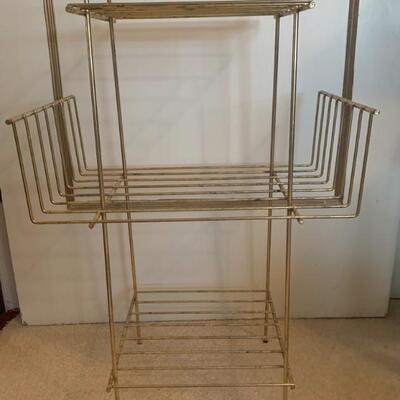 Vintage Metal Record Stand and Turntable Holder