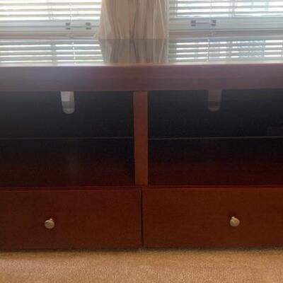 Pinnacle Design TV Stand with Tempered Glass on Top