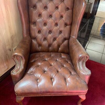 High back  Tufted Leather Chair (there are 2 of these) 