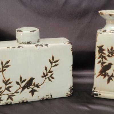 Mid Century Decor Rectangular Bottle & Vase