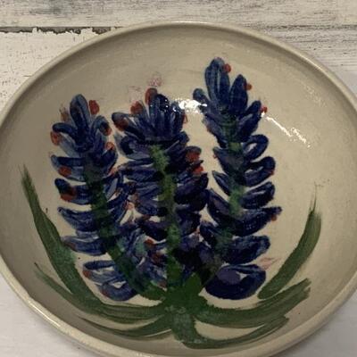 Large Ceramic Bowl with Hand Painted Bluebonnets