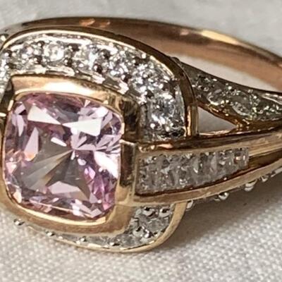 Sterling Silver Ring with Pale Pink Sapphire