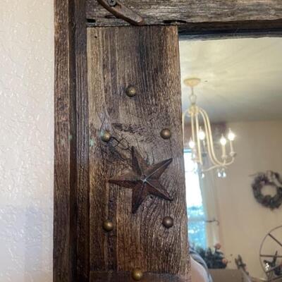 Horseshoe & Texas Star Western Framed Hall Mirror