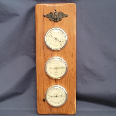 Vintage Wooden Weather Station, Wall Decor