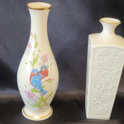(2) Vintage Lenox Vases Trimmed in 24K Gold