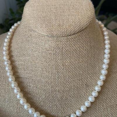 Sterling Silver and Hand Knotted Genuine Pearl