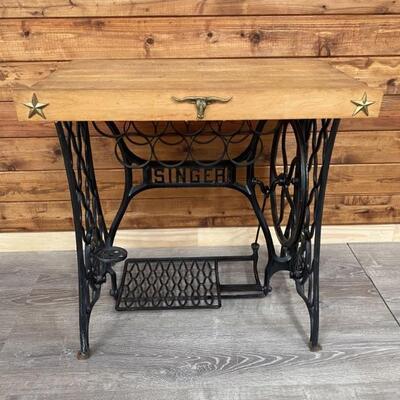 Wrought Iron Singer Sewing Machine Decor Table