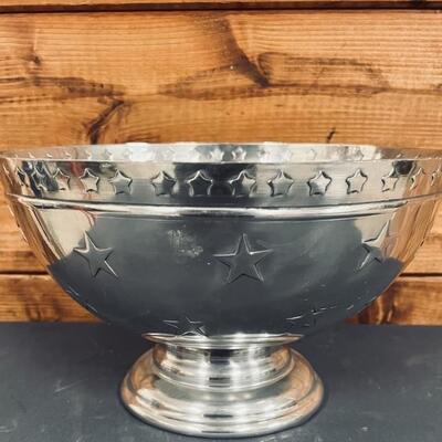 Texas Star Shiny Aluminum Pedestal Bowl/Punchbowl