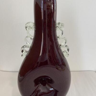 Large Glass Art Vase Ruby Red, Evans Design Group