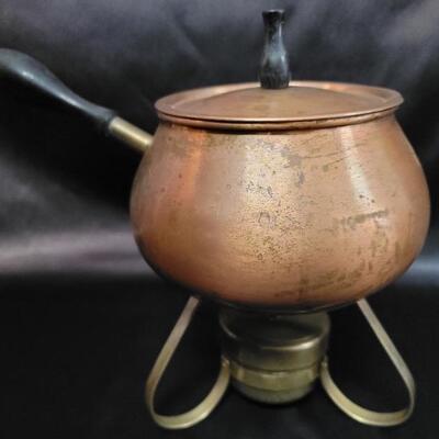 Copper Chafing Pot on Burner Stand-Douro, Portugal