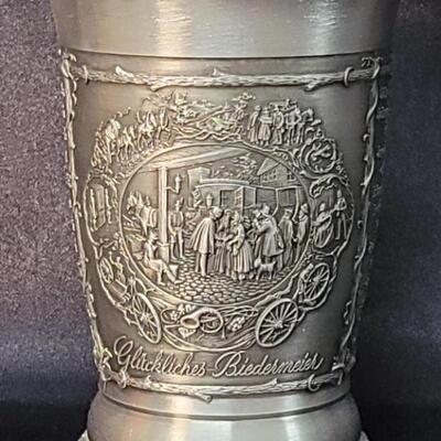 German Pewter Wine Drinking Cup, 4.5in t