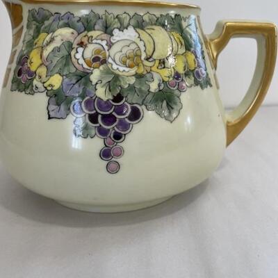 Antique Limoges Hand Painted Pitcher, France