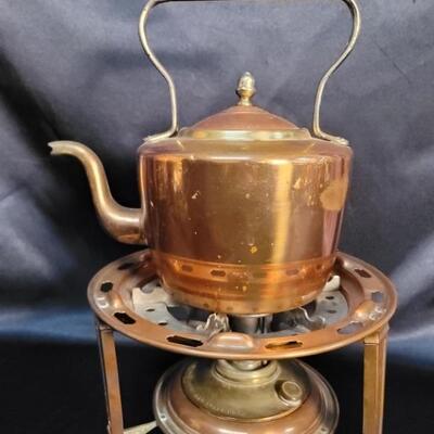 Vintage Copper Teapot on Burner-Metalutil Portugal